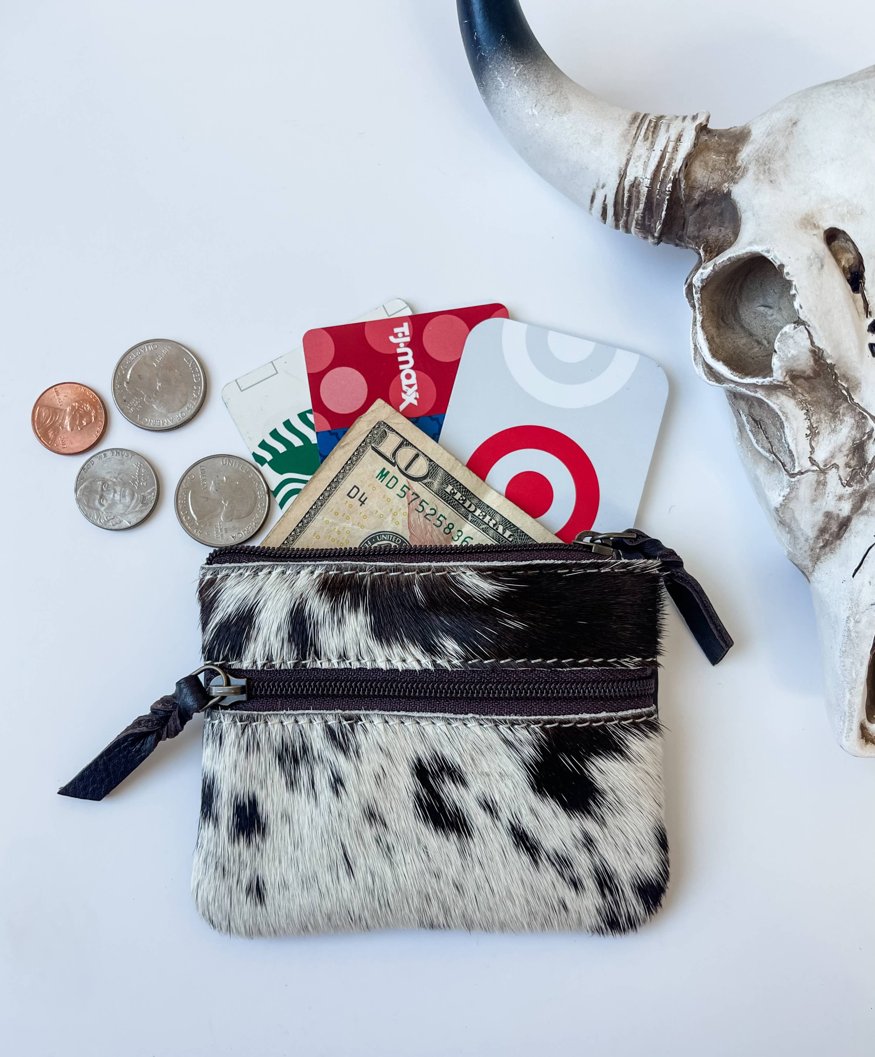 Western Cowhide Money Pouch