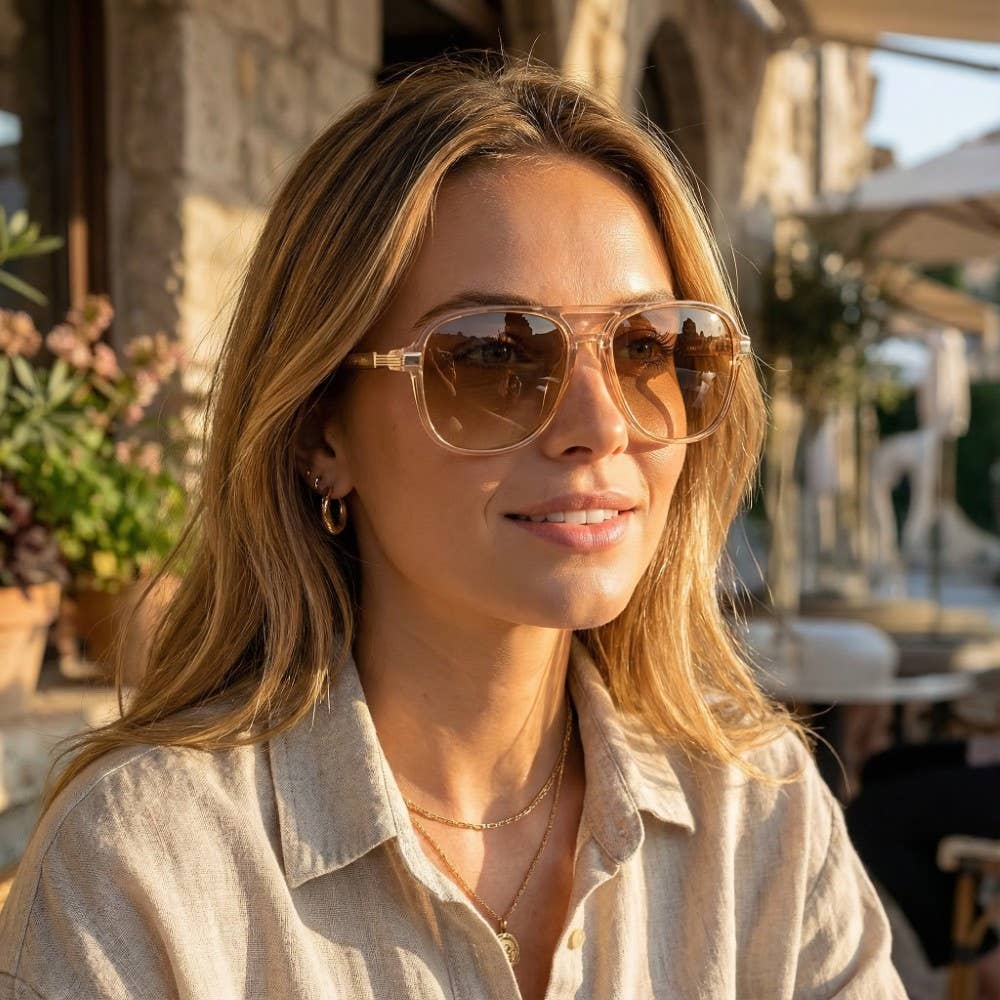 Tortoise Double Bridge Aviator Sunglasses