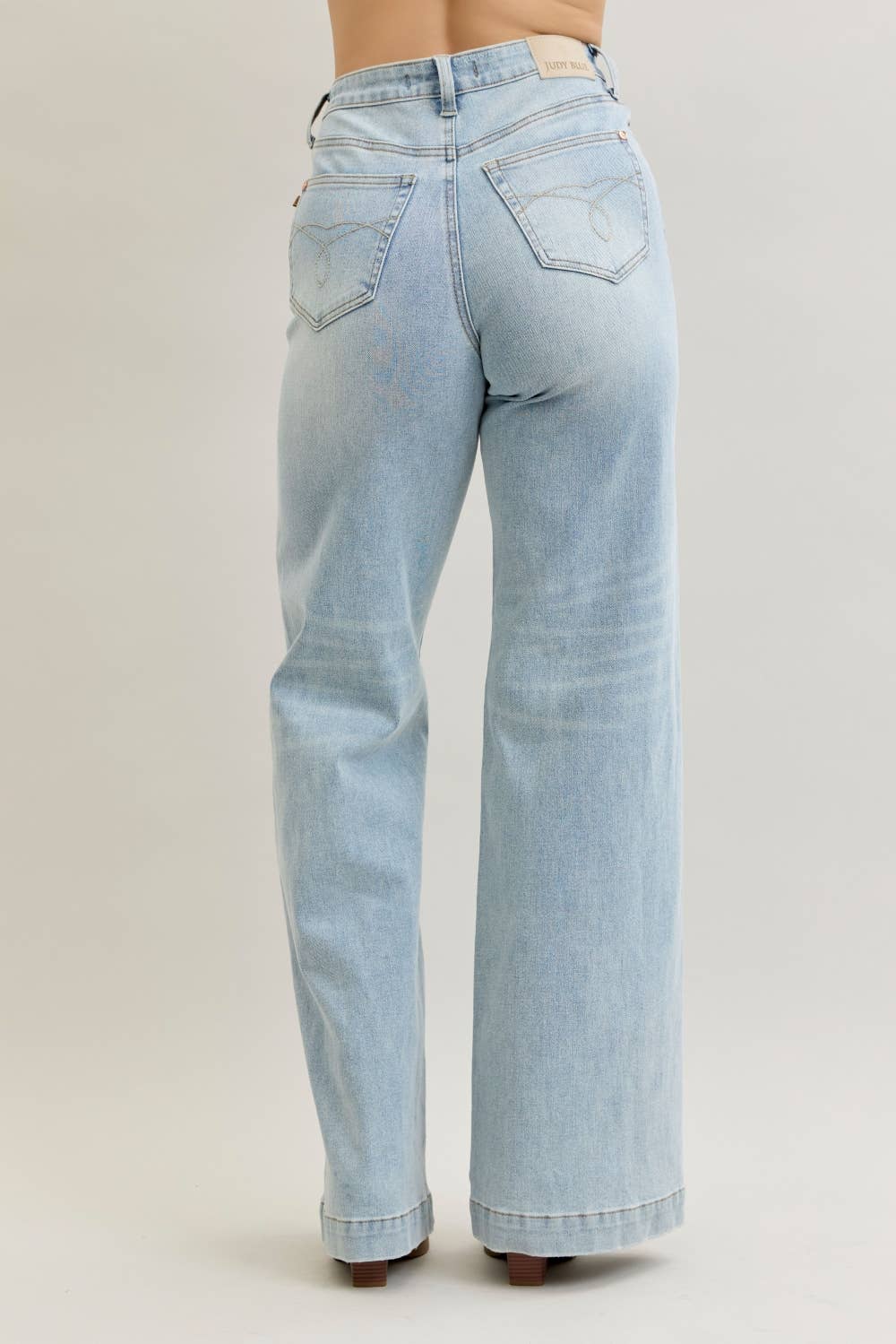High Rise Retro Wide Criss-Cross Jeans