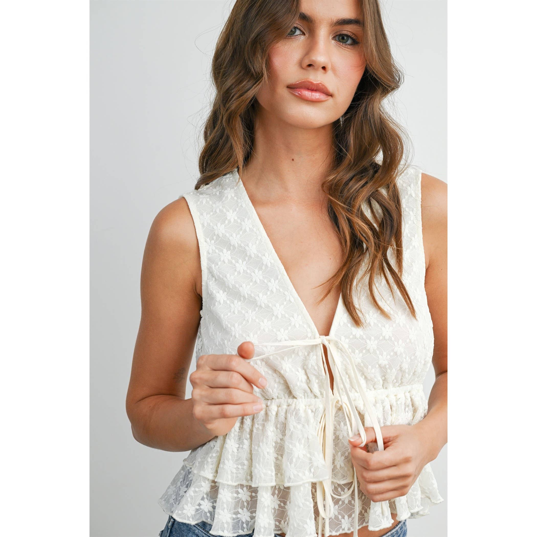 Tiered Ruffle Hem Tank Top