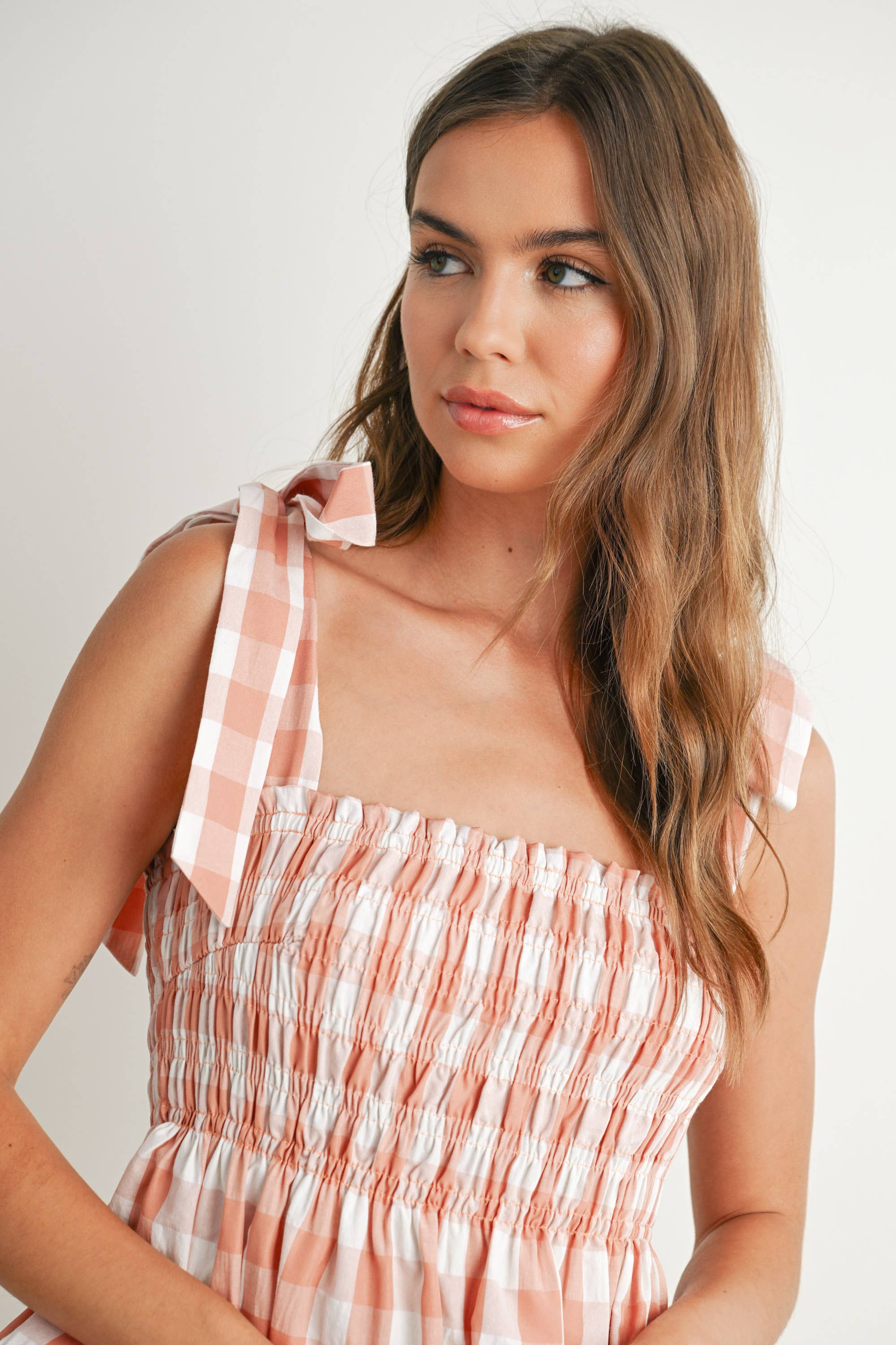 Bow Tie Strap Tiered Dress