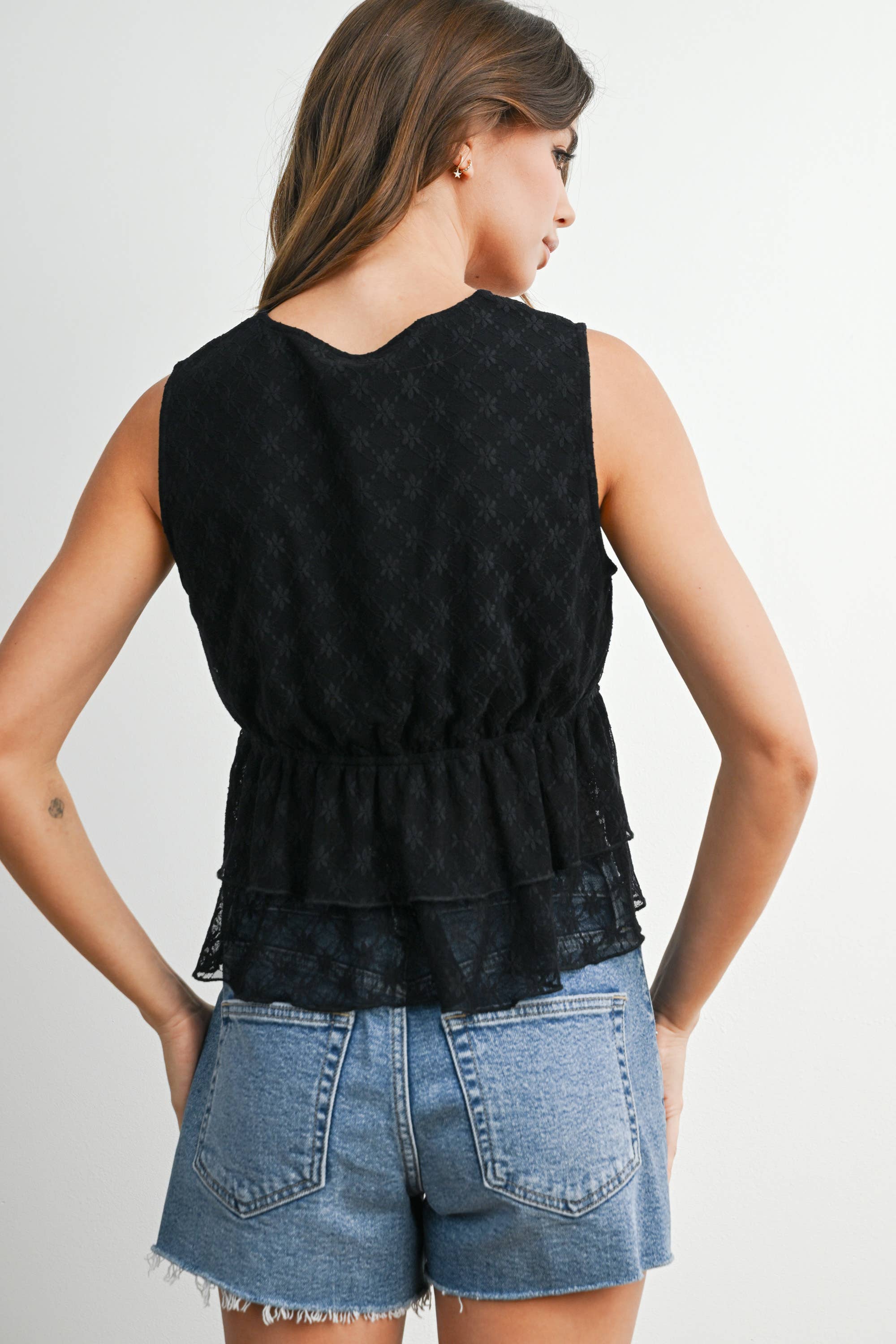 Tiered Ruffle Hem Tank Top