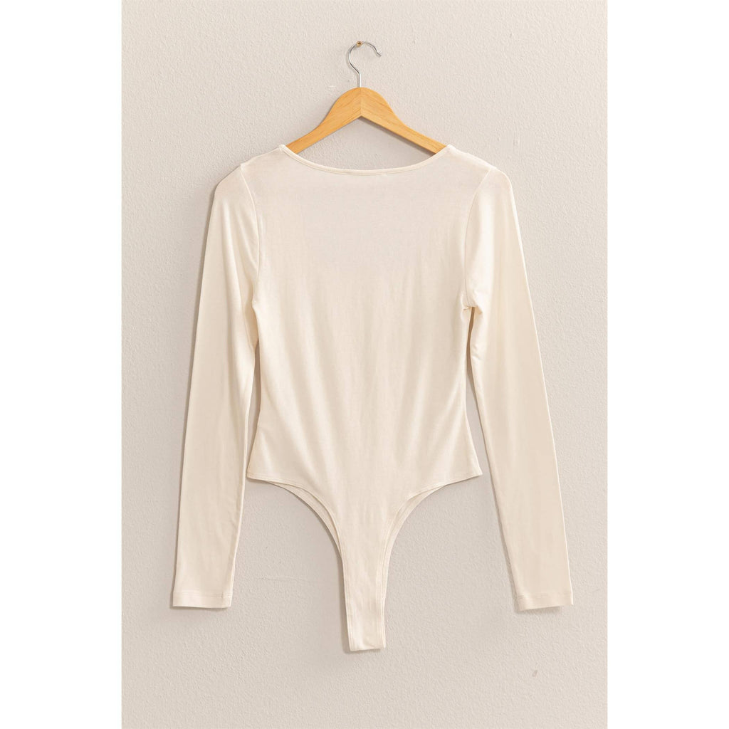 Square Neck Long Sleeve Bodysuit