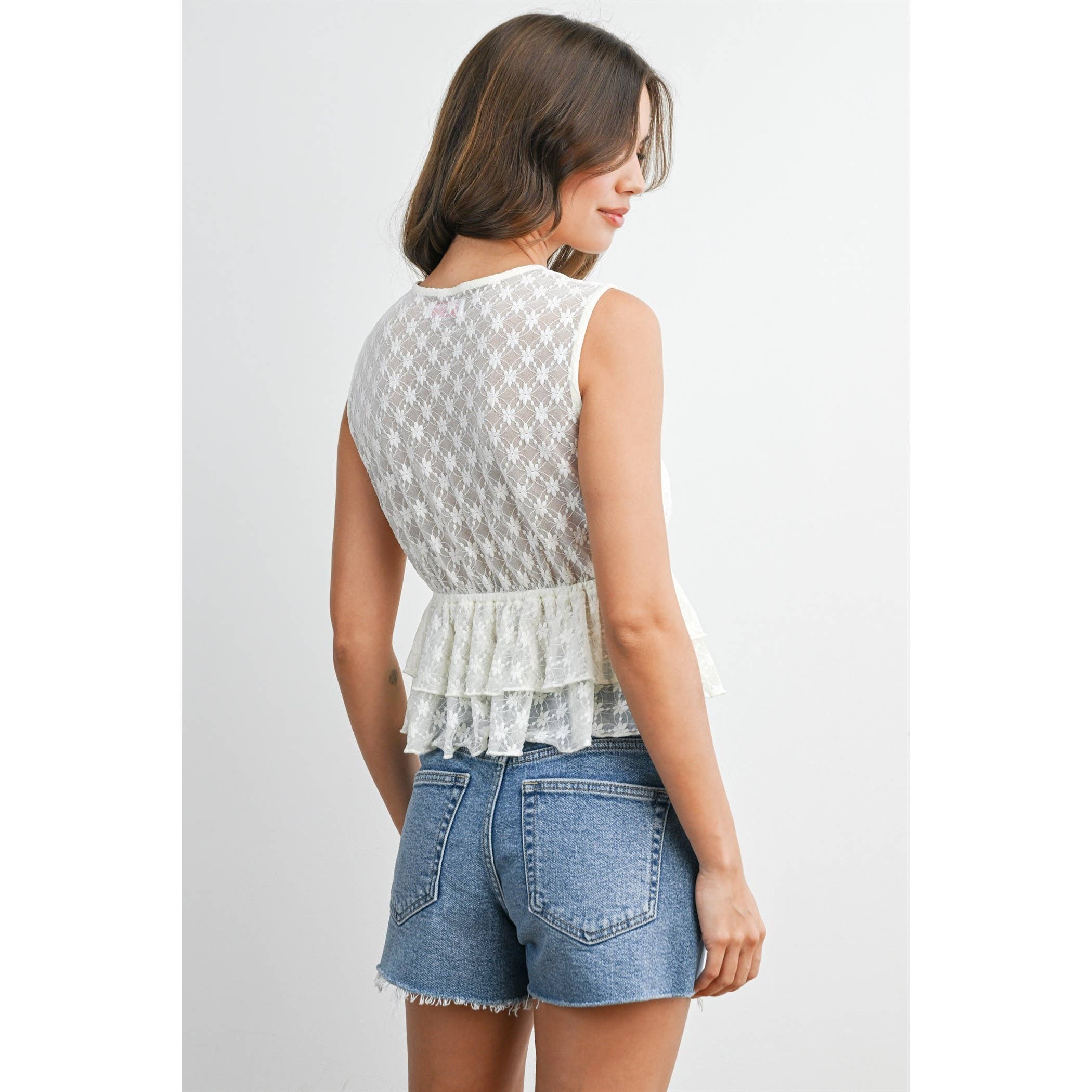 Tiered Ruffle Hem Tank Top