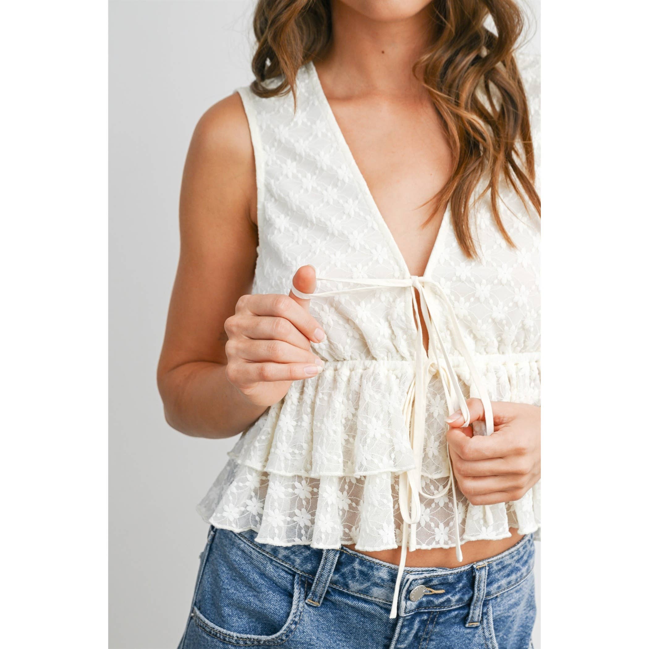 Tiered Ruffle Hem Tank Top