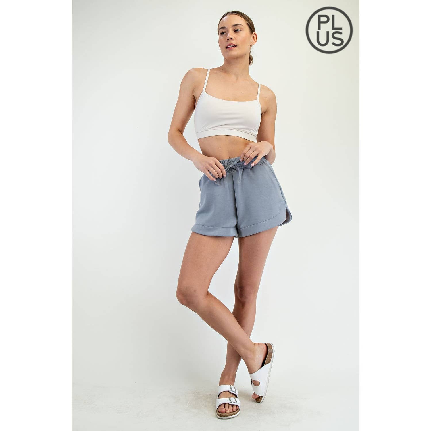 PLUS SIZE MODAL SCUBA SHORT PANTS