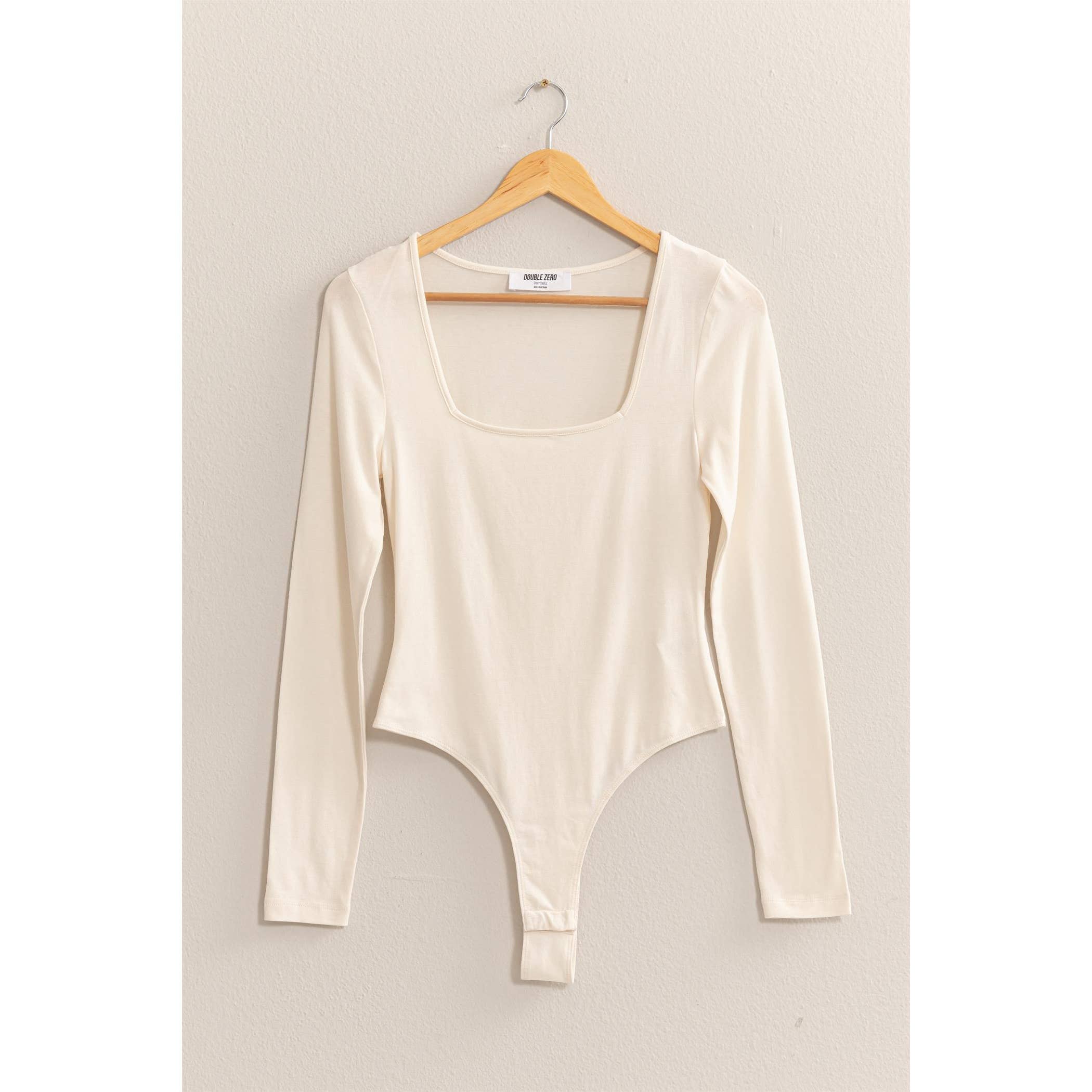 Square Neck Long Sleeve Bodysuit