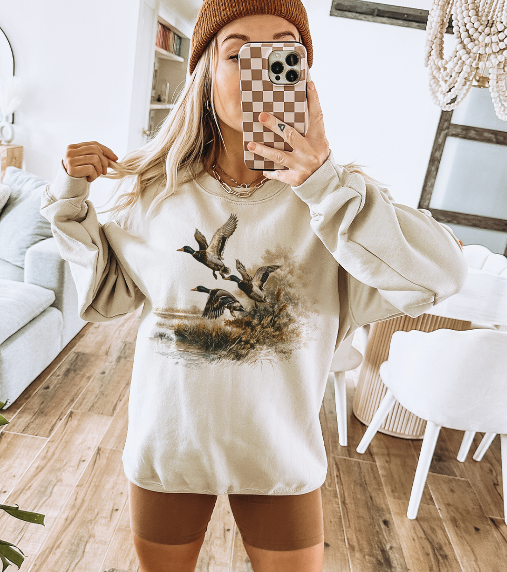 Duck Trio Flying Sweatshirt