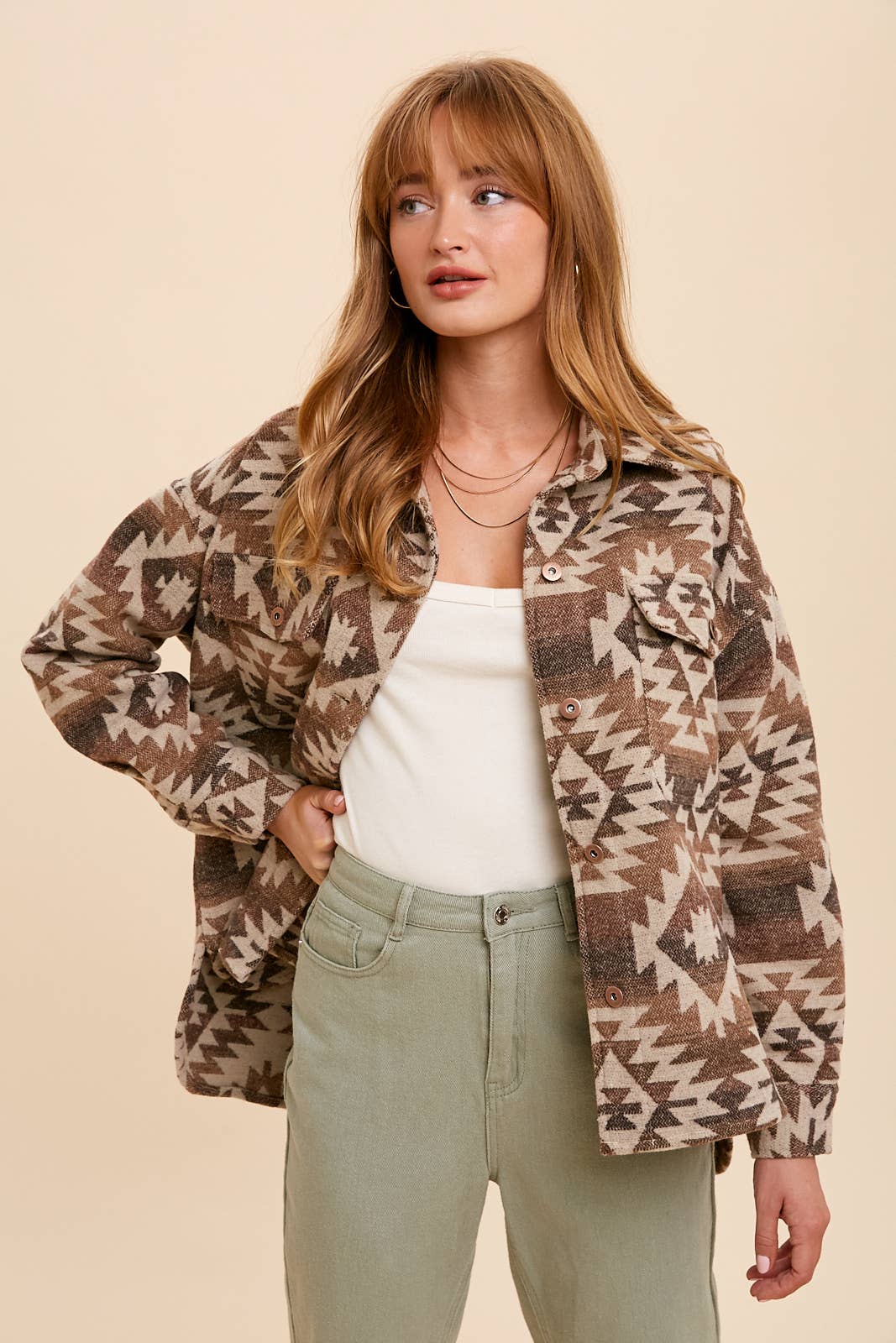 Aztec Print Shacket