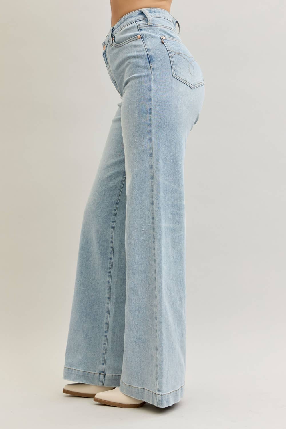 High Rise Retro Wide Criss-Cross Jeans