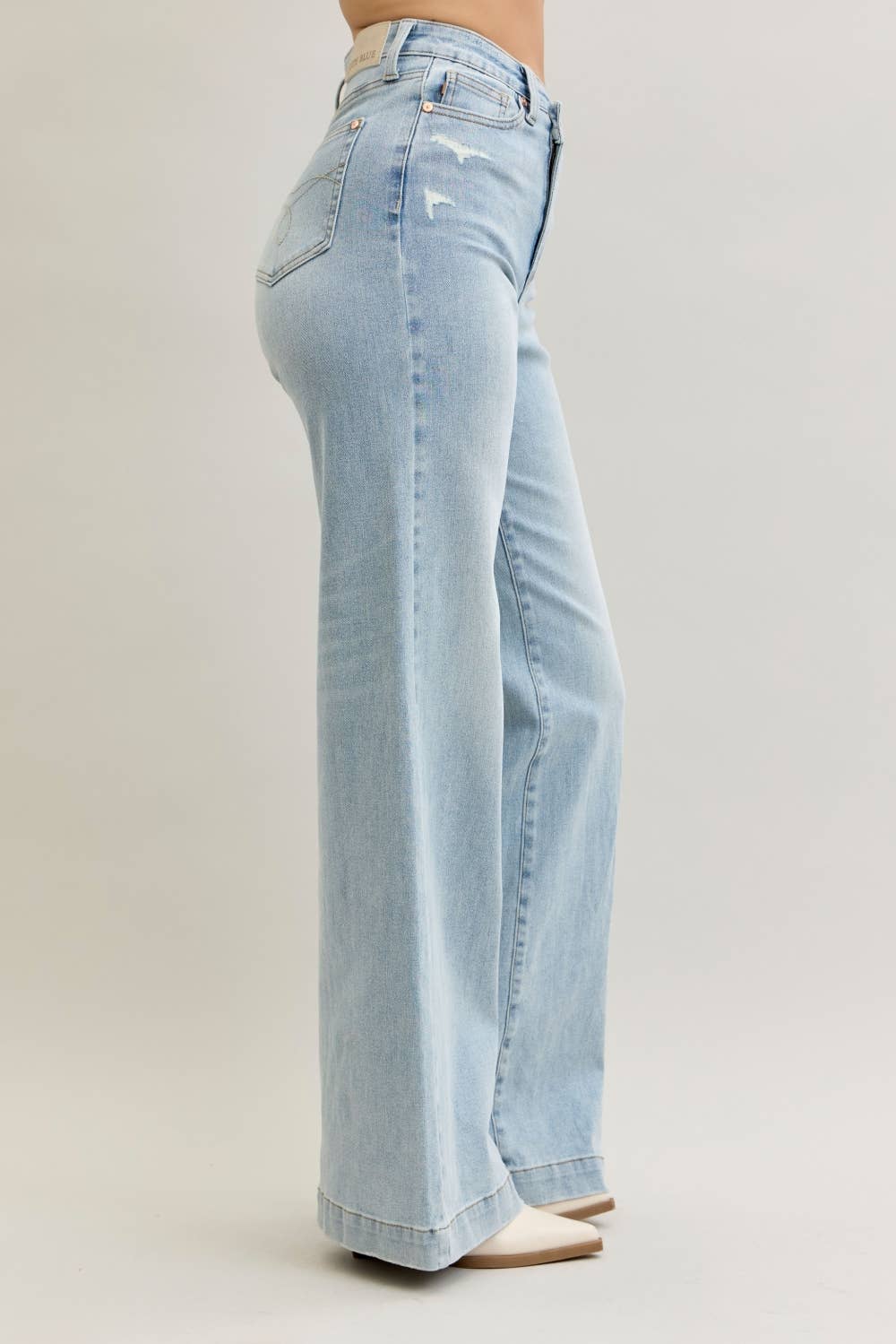 High Rise Retro Wide Criss-Cross Jeans