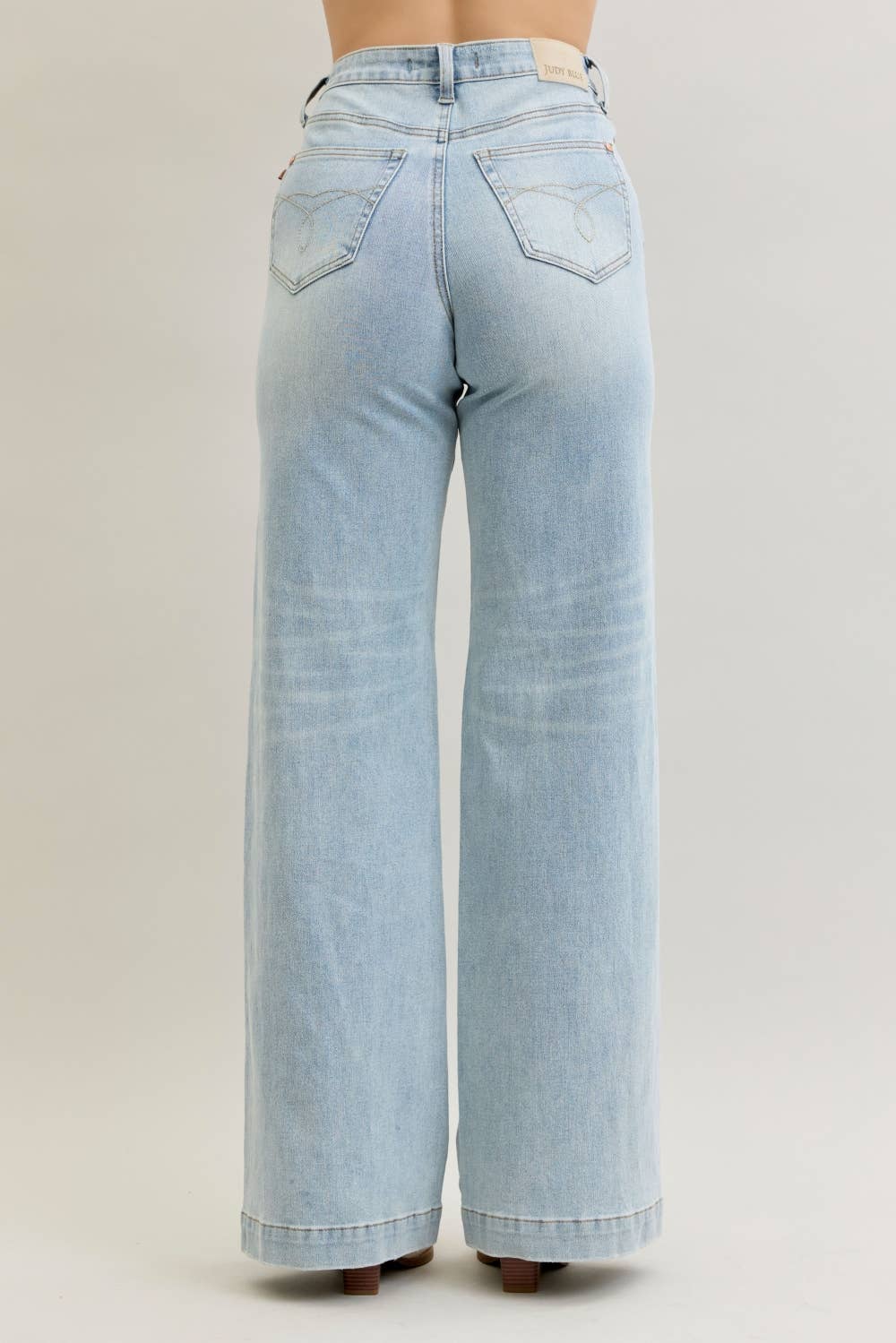 High Rise Retro Wide Criss-Cross Jeans