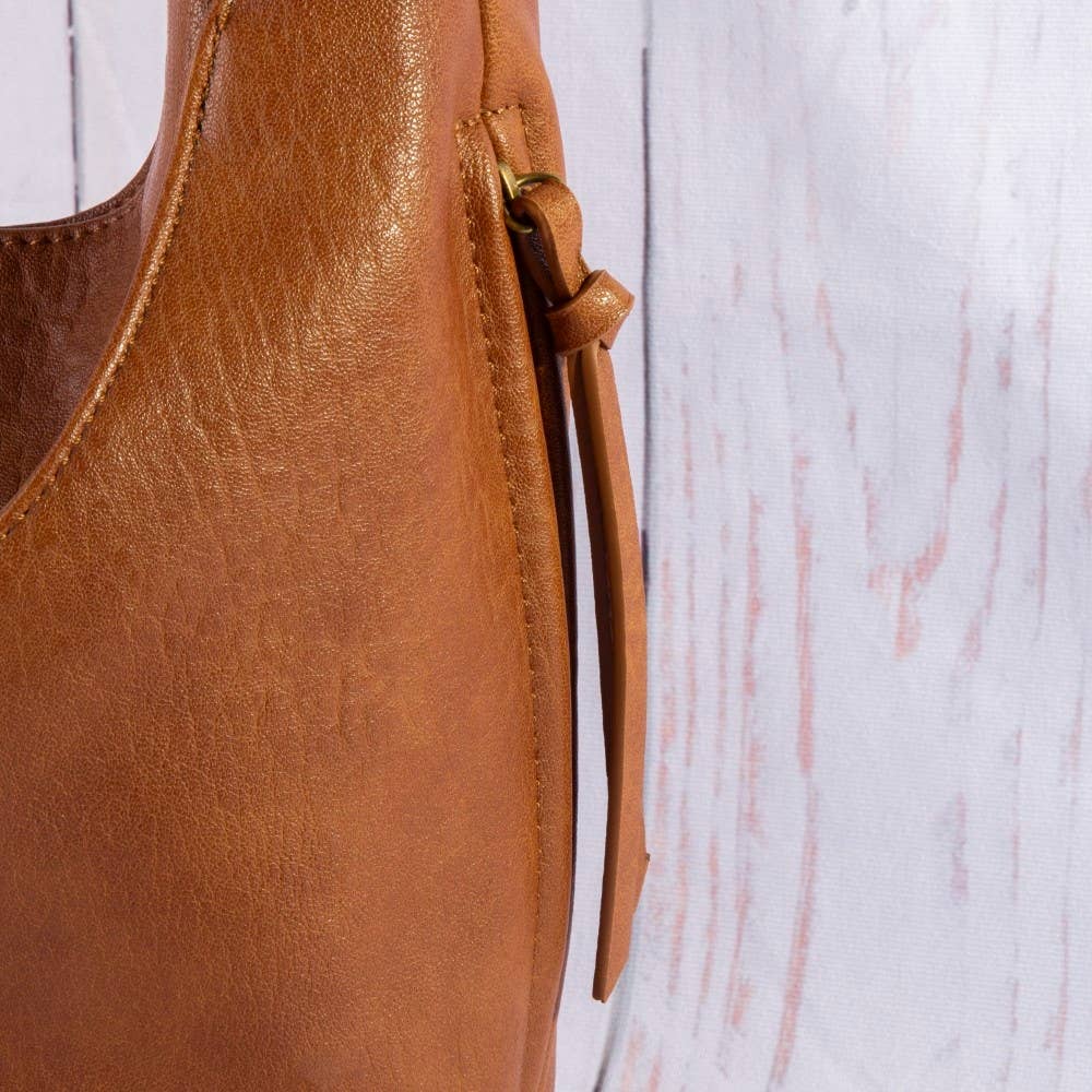 Woven Chain Link Strap Leather Hobo Bag