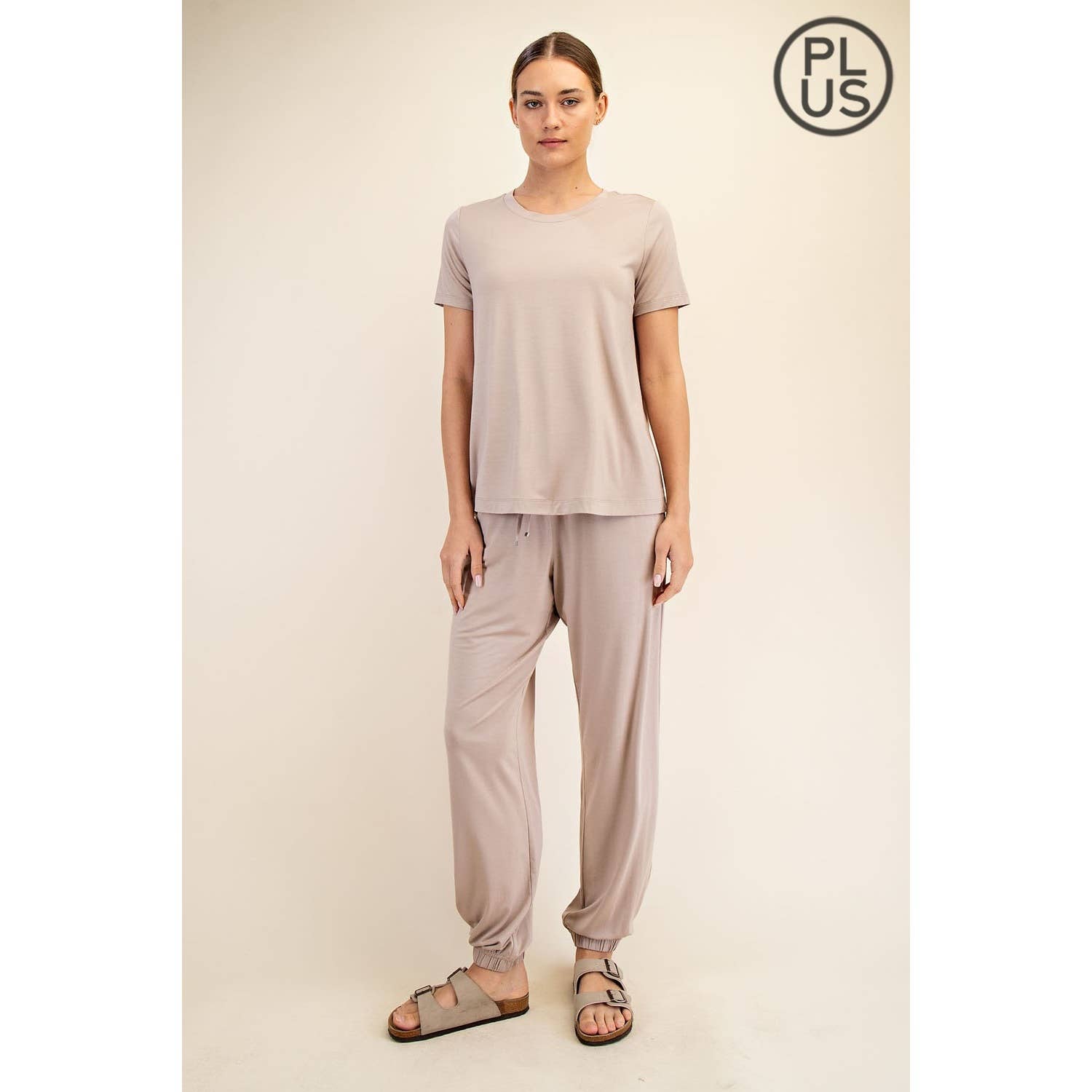 PLUS SIZE VISCOSE MODAL SHORT SLEEVE TOP