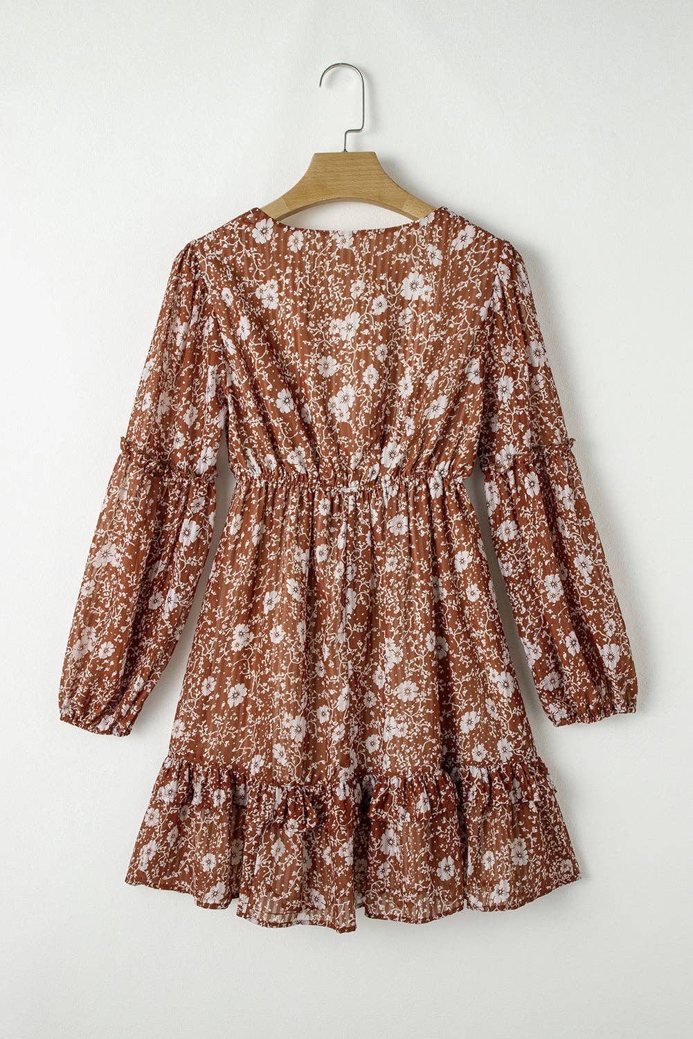 Brown Floral Mini Dress