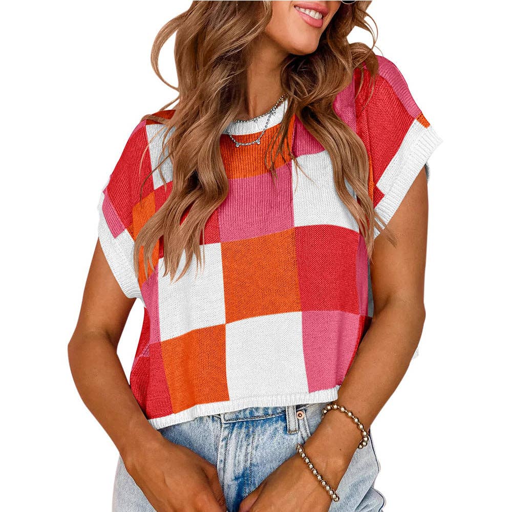 Colorblocked Sweater Vest