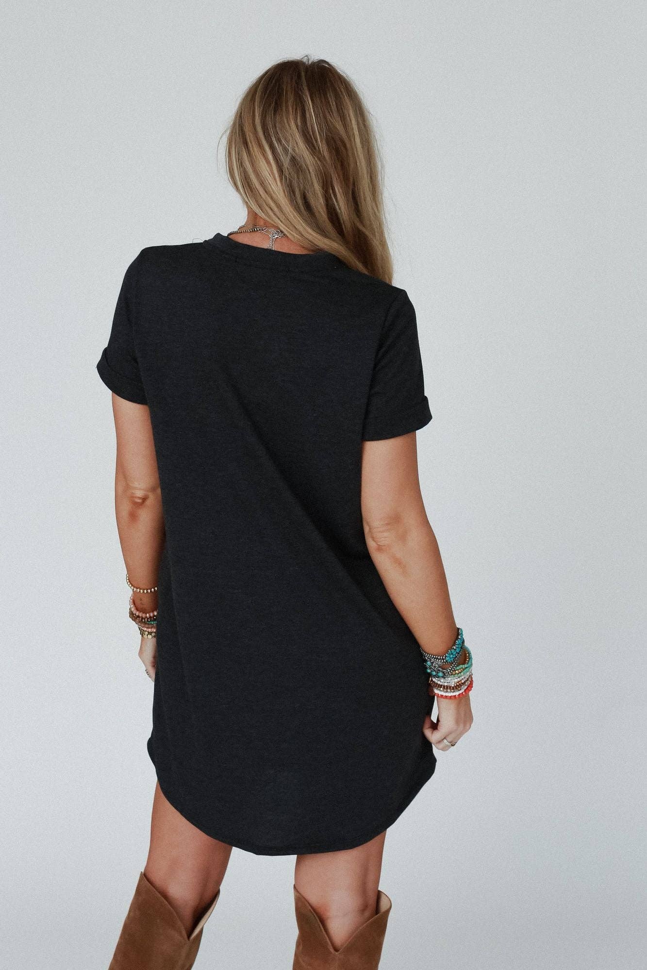 Pocket Tee Dress - Charcoal