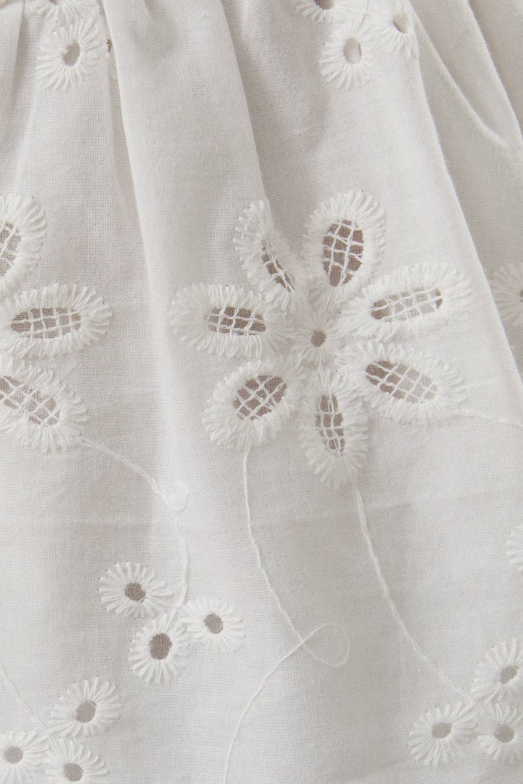 WHITE EYELET MINI DRESS