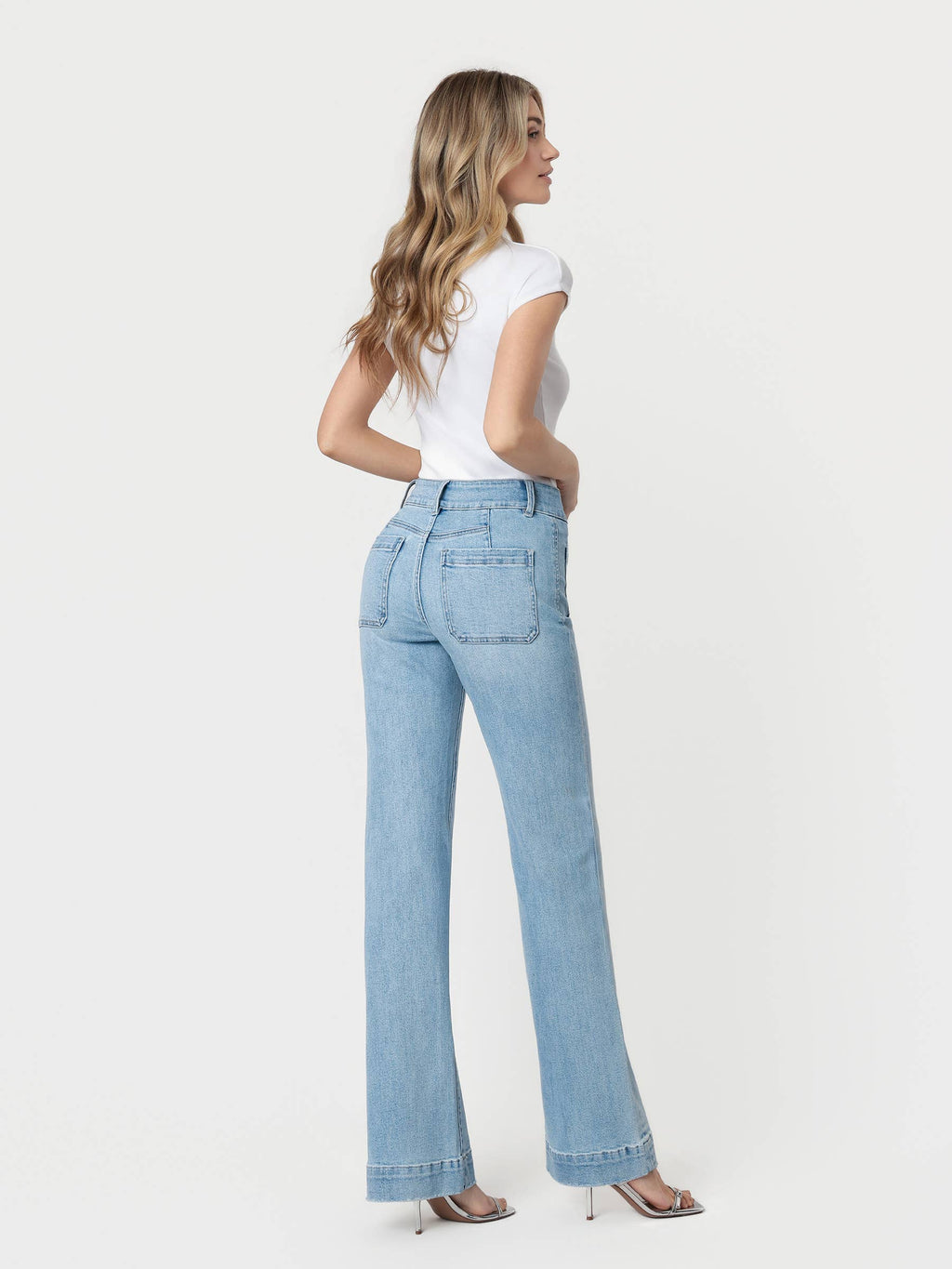 90'S VINTAGE SUPER HIGH RISE FLARE JEANS F5655