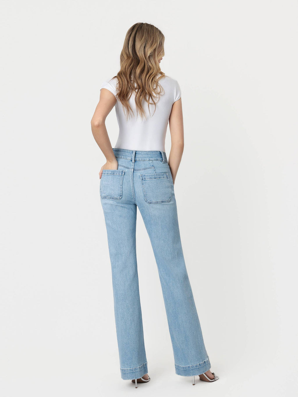 90'S VINTAGE SUPER HIGH RISE FLARE JEANS F5655
