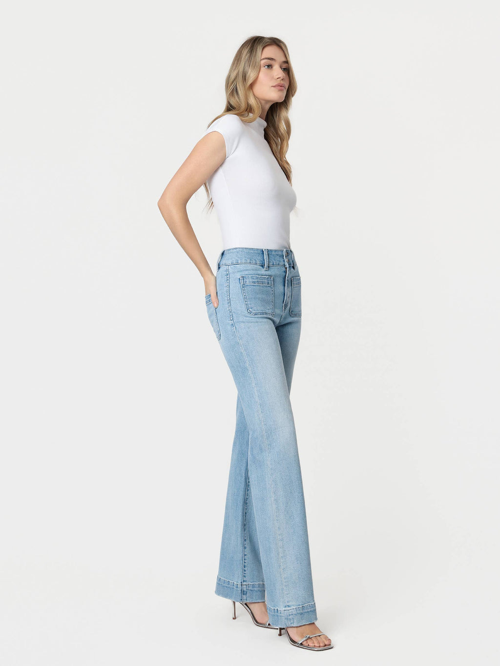 90'S VINTAGE SUPER HIGH RISE FLARE JEANS F5655