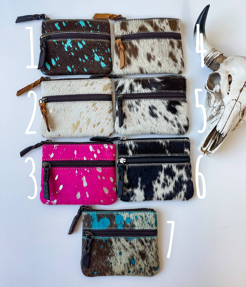 Western Cowhide Money Pouch