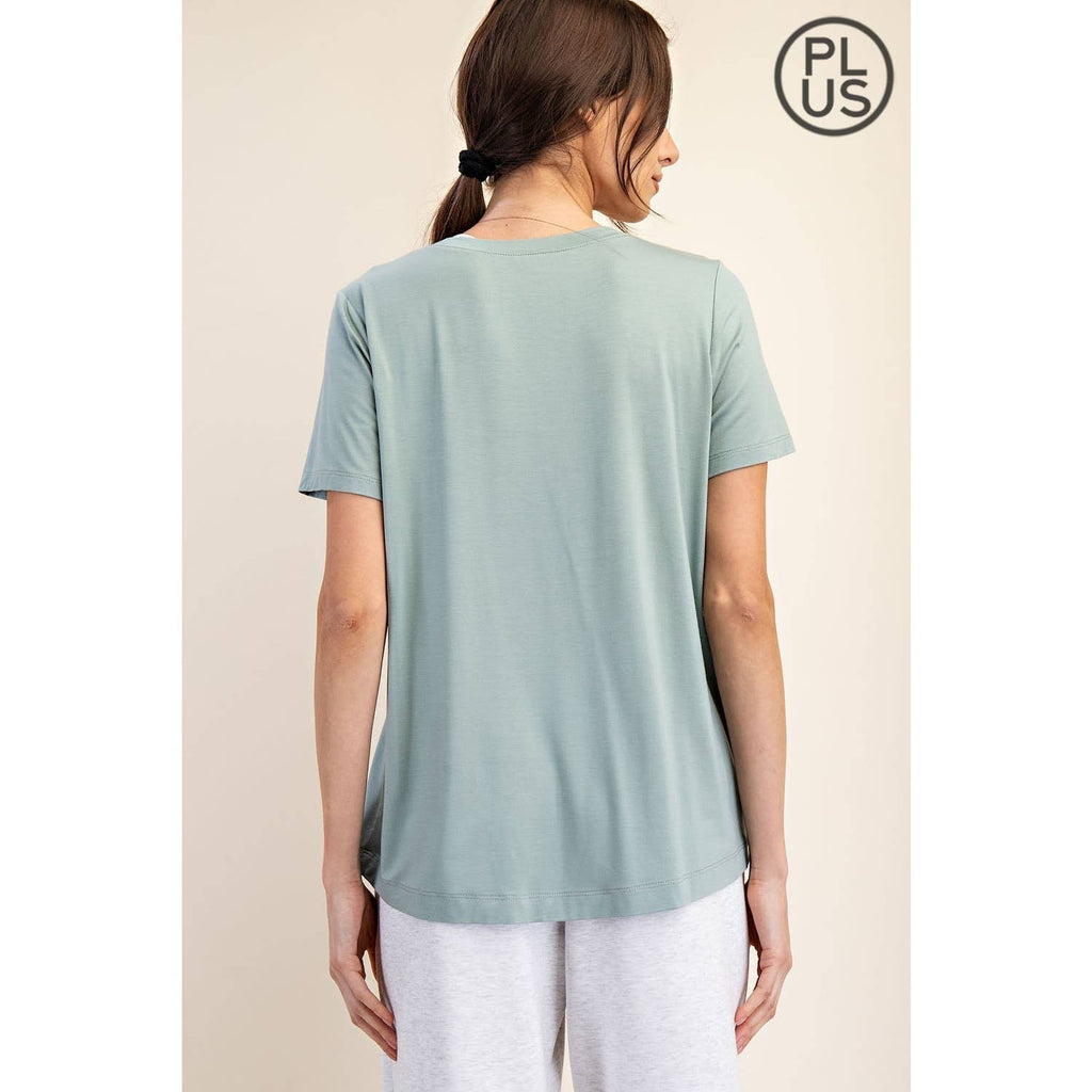 PLUS SIZE VISCOSE MODAL SHORT SLEEVE TOP