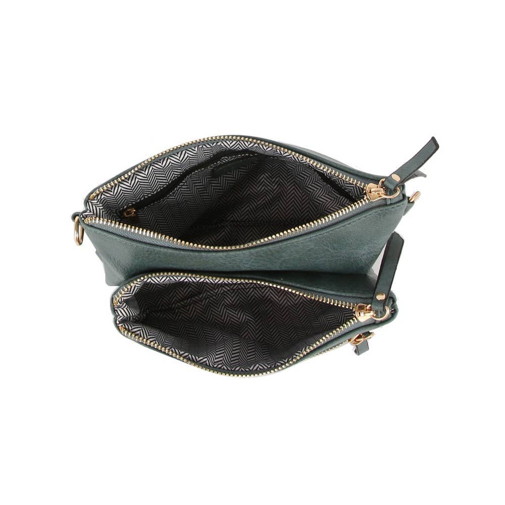 Multi Pocket Crossbody Bag With Two Straps