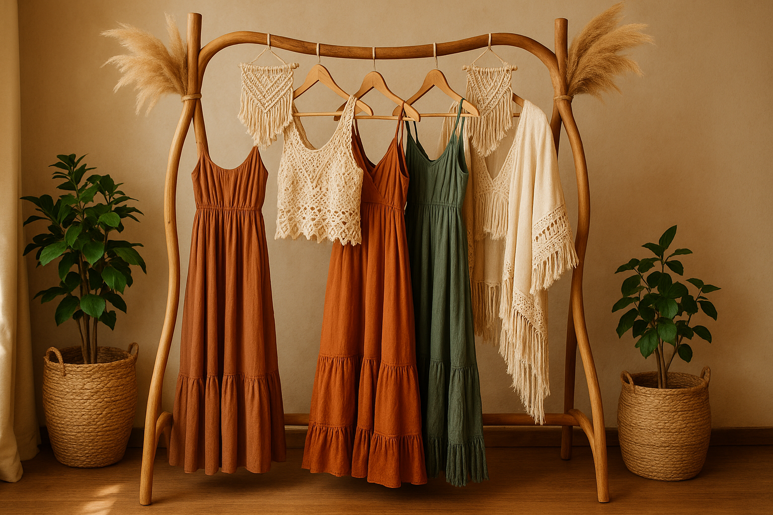 boho clothes rack
