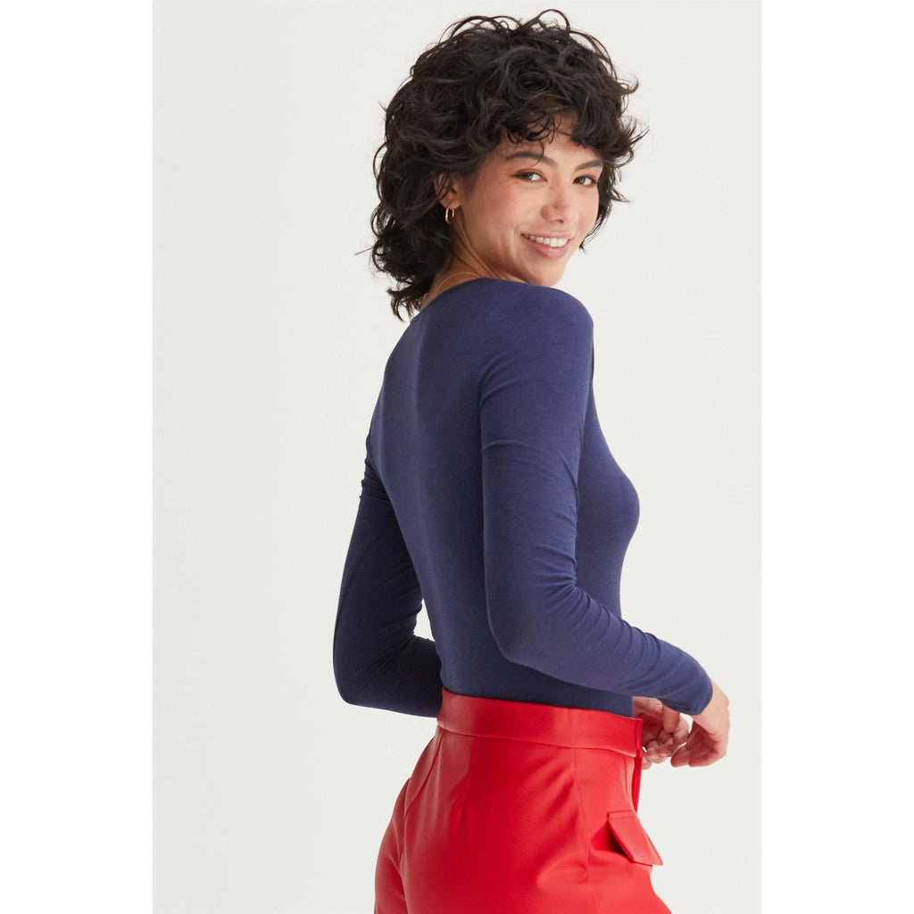 Square Neck Long Sleeve Bodysuit