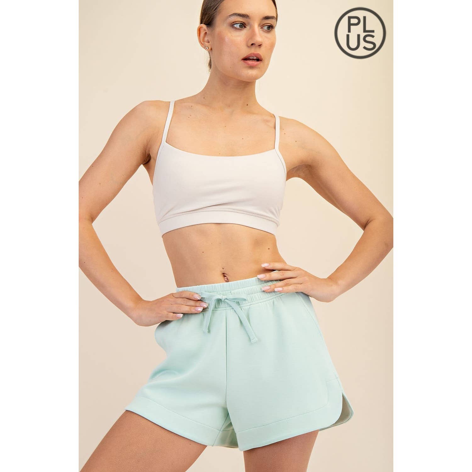 PLUS SIZE MODAL SCUBA SHORT PANTS