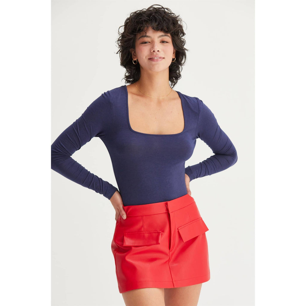 Square Neck Long Sleeve Bodysuit