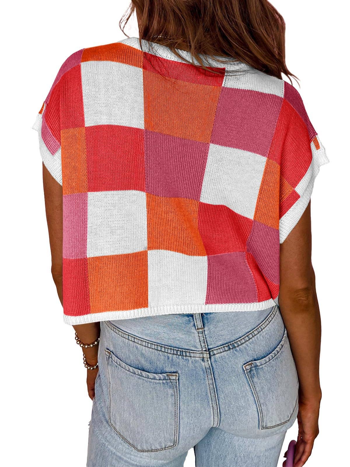 Colorblocked Sweater Vest