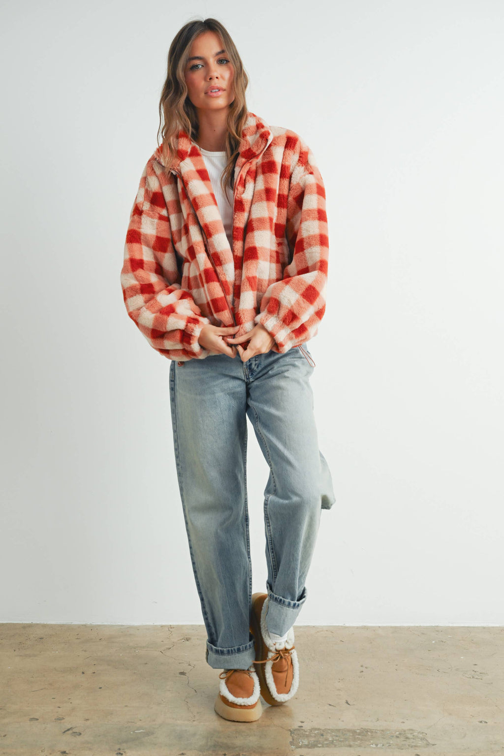 Fall Drop Shoulder Plaid Jacket