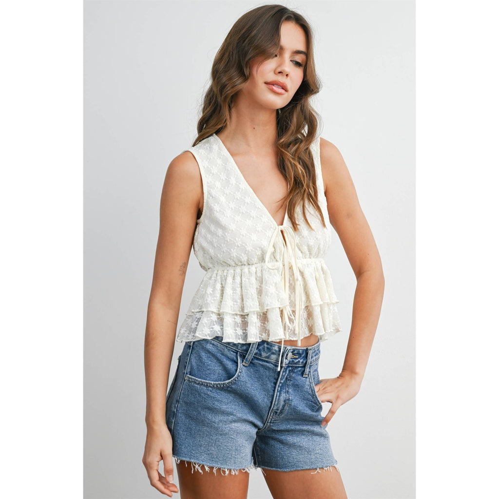 Tiered Ruffle Hem Tank Top