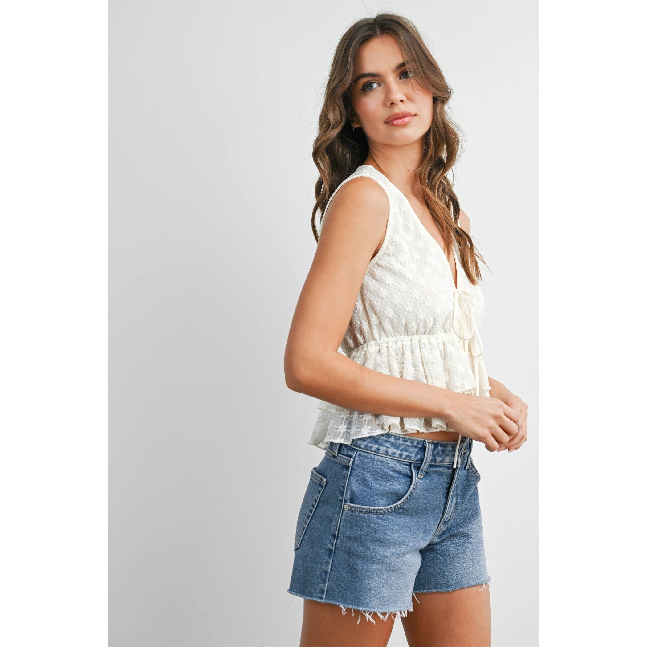 Tiered Ruffle Hem Tank Top