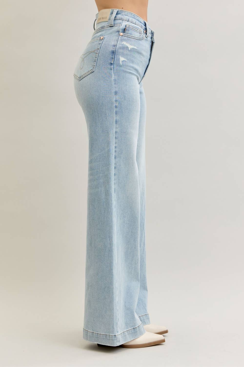 High Rise Retro Wide Criss-Cross Jeans
